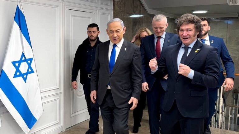 Milei viaja a Israel a apoyar el genocidio de Netanyahu contra el pueblo palestino